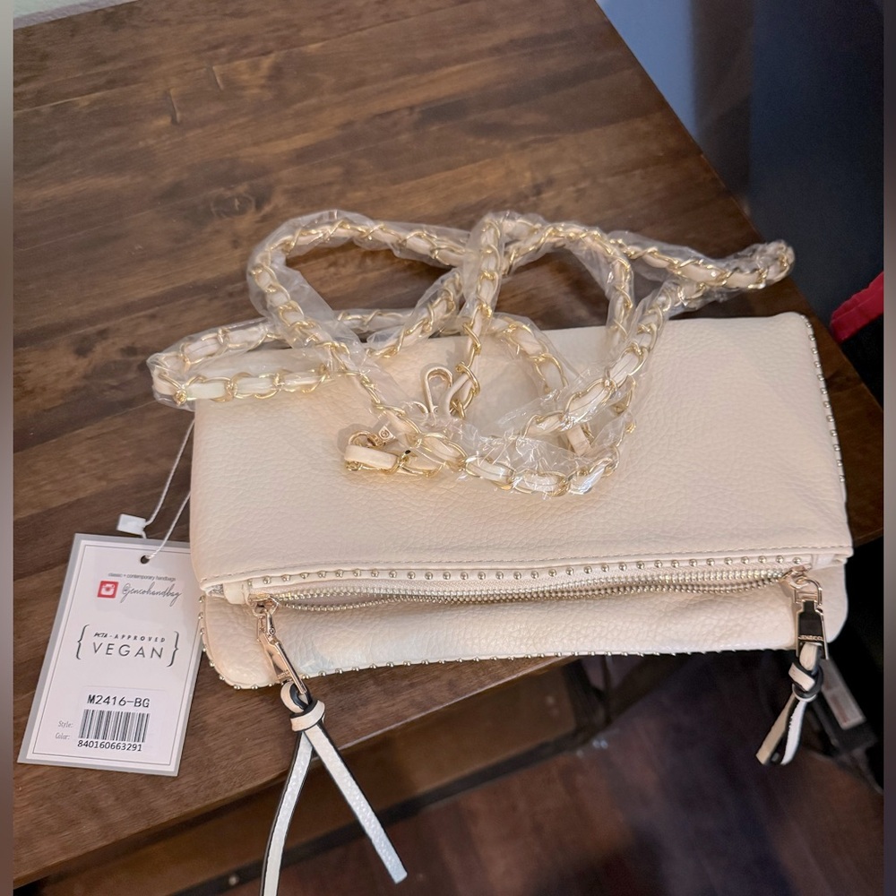 NWT Jen and Co Vegan Cream Crossbody Bag